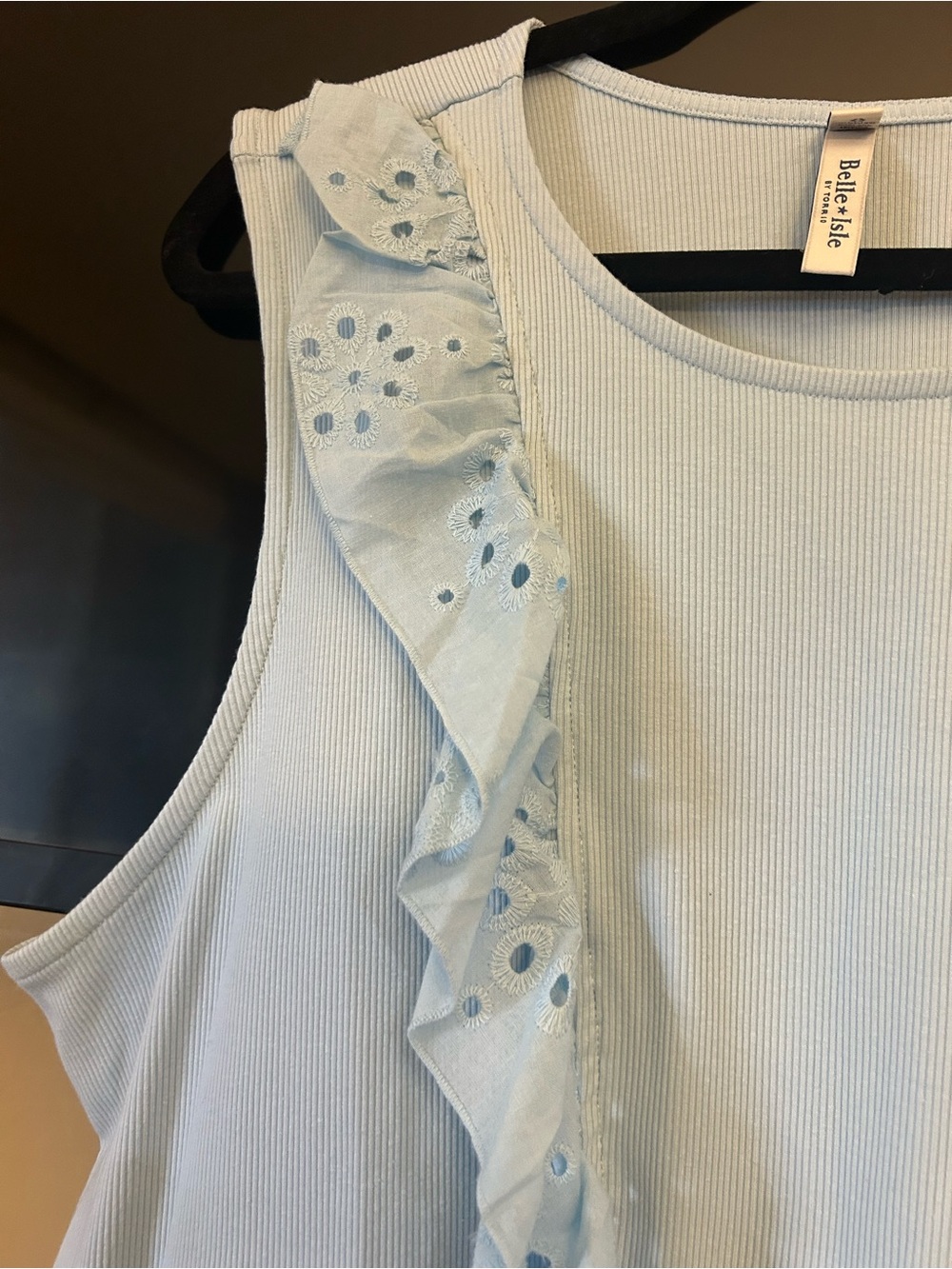 torrid Light Blue Ruffle Eyelet Tank - Picture 2 of 4